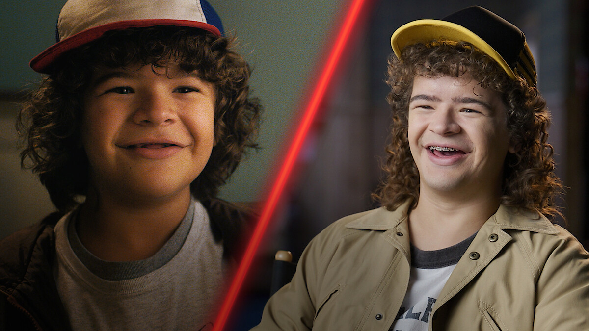 Personaje de Stranger Things con displasia cleidocraneal, sonriendo.